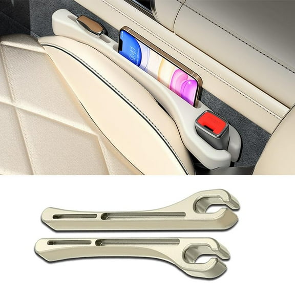 Car seat Gap Filler 2 Sets Without Pull-Down seat Cover Car seat Gap Organizer with Phone Holder Universal car SUV Truck Filling seat (Black)