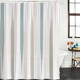 thumbnail image 3 of Teal Beige Brown Shower Curtain, Waterproof Shower Curtains for Bathroom, Modern Oil Painting Striped Abstract Art Washable Fabric Cloth Bathroom Curtain Set Bathtub Decor with Hook 72''x78'', 3 of 9
