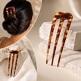 thumbnail image 4 of French Hair Pin for Women French Twist Hair Pin Acetate Large U Shaped Hair Forks 3 Prong Clips for Thick Hair Bun Updo Hair Sticks Elegant Hair Accessories for Daily Wedding Party Styling, 4 of 6
