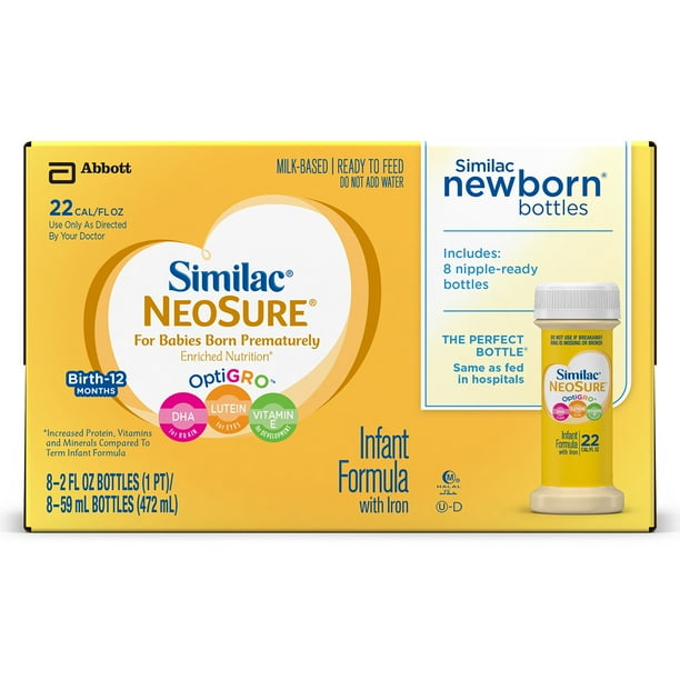 Similac NeoSure Infant Formula (24 Count) For Preemies ReadytoFeed, Bottles, 2 oz Bottles