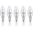 thumbnail image 1 of 28W Halogen Candles Light Bulbs, 5 Pack SES E14 Halogen Candle Bulb, 350 Lumen, Mains 230V, 1 of 5