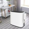 thumbnail image 4 of GUOOL Rodeo Household Trashcan Narrow Bathroom Dustbin Plastic Garbage Bin Press-type New White, 4 of 9