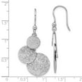 thumbnail image 2 of 925 Sterling Silver Rhodium Plated Radiant Essence Textured Circles Long Drop Dangle Earrings 29.55x15.5mm Wide Dangle E, 2 of 2