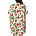thumbnail image 6 of Susaid Strawberry Print Women's Pajama Set, Button-Up Sleepwear with Elastic Waist Shorts, Perfect for Lounging, Yoga, Beach, and Casual Wear-XX-Large, 6 of 7