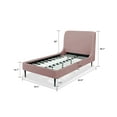 thumbnail image 3 of Manhattan Comfort Heather Modern Glam Velvet Twin Bed in Blush Pink, 3 of 10