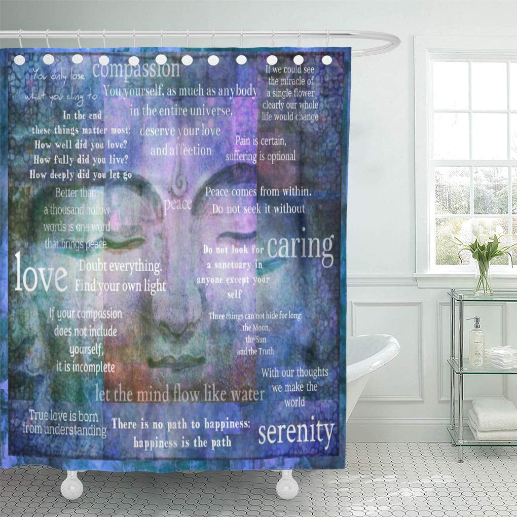 SUTTOM Monk Inspirational Meditate Spiritual Peace Balance Harmony Shower Curtain 60x72 inch
