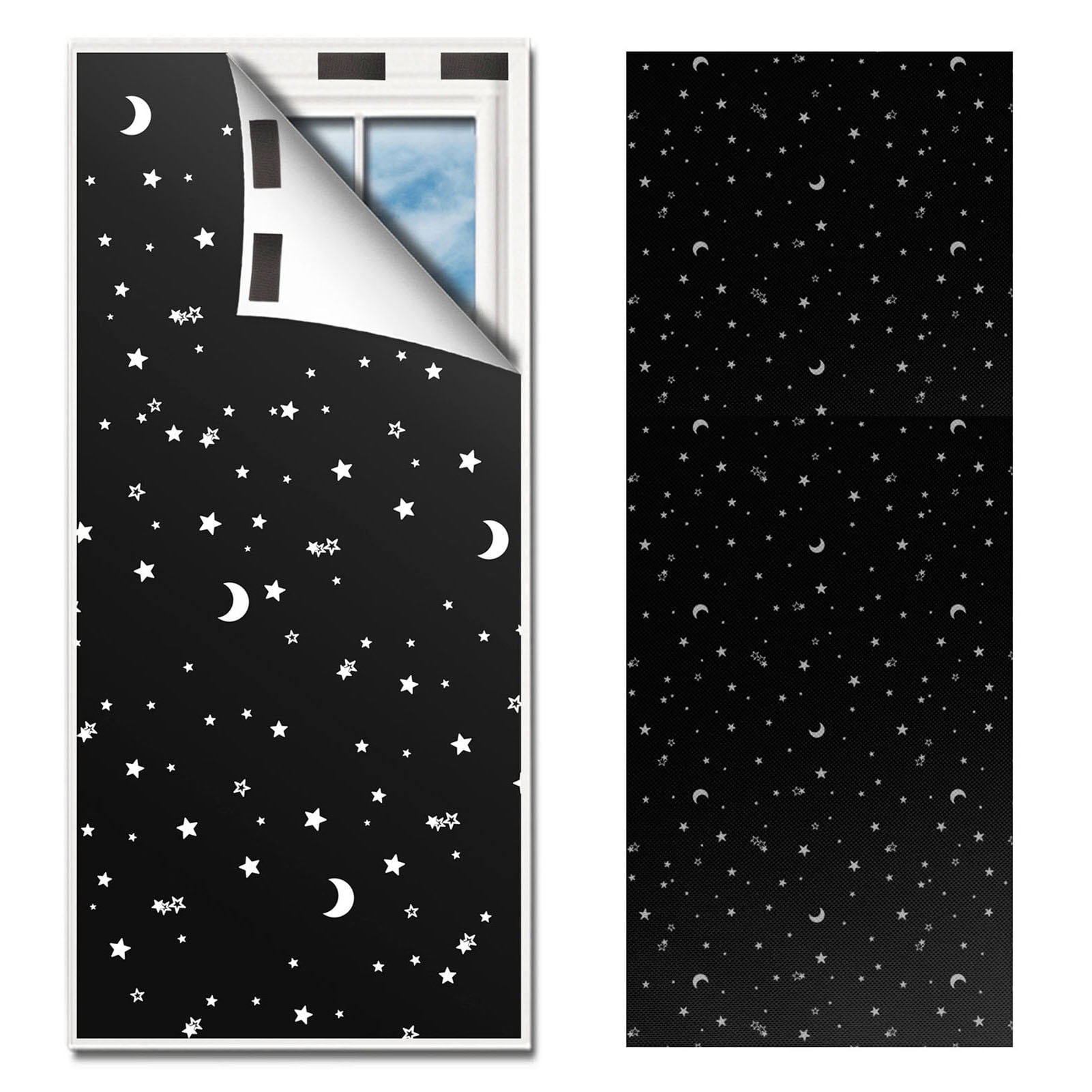 OIUR Portable Blackout Curtain No Drill Blackout Shade with Hook And Loop Tapes Cut-to-Size Window Cover Thermal Insulated Blinds for Bedroom Nursery