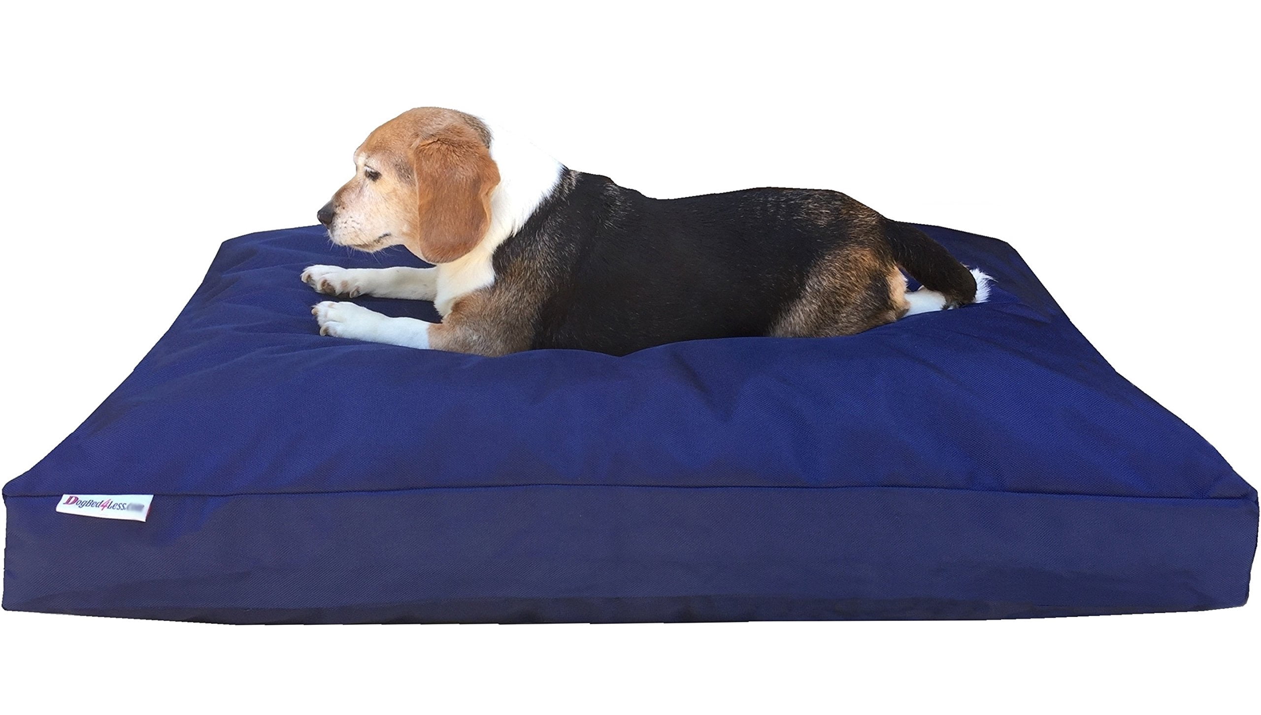Premium Shredded Memory Foam Dog Bed Medium 37x27, Waterproof Inner Layer and Heavy Duty Nylon Outer Cover, Blue