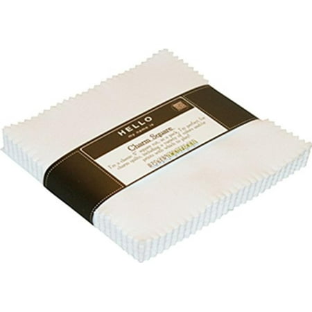 5in Squares Kona Solids White Colorway 42Pcs, Can be used for sewing, quilting, and crafting By Robert