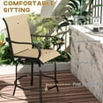thumbnail image 5 of Brown Steel - 360° Swivel with Footrest - Balcony, Poolside, Backyard - Cool and Breathable Outdoor Bar Stools Set of 2, 5 of 5