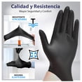 thumbnail image 4 of Guantes de Nitrilo Negro 100 Piezas - Libres de Látex y Vinil - Sin Polvo - Multiusos Talla Grande, 4 of 5