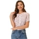 thumbnail image 1 of Allegra K Blusa Floral Para Mujer Con Cuello Peter Pan Y Encaje Con Botones Rosa XS, 1 of 4