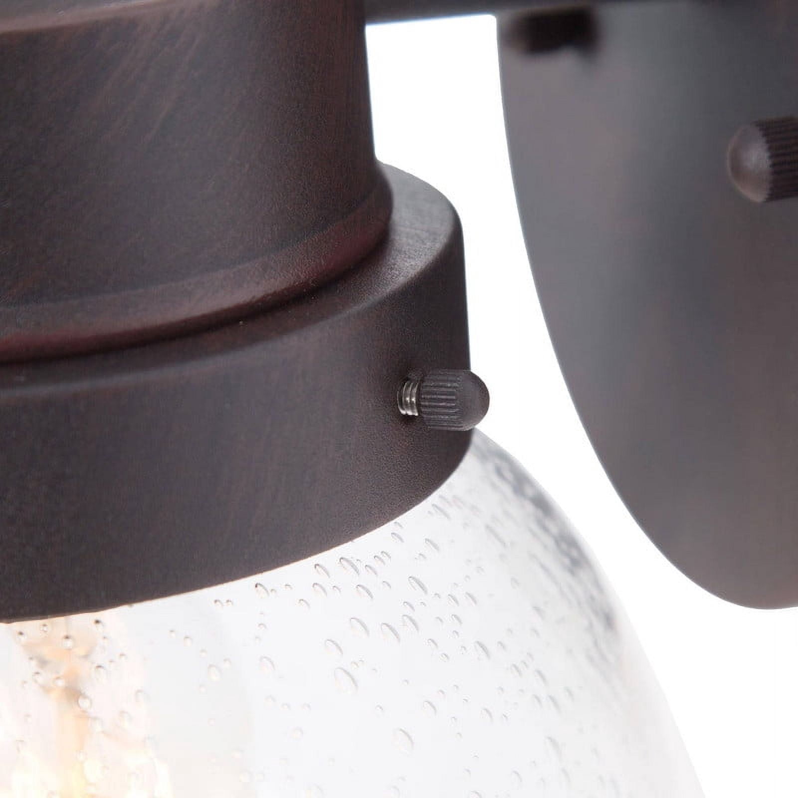LNC Zalan 2-Pack 11-in H Rustic Bronze Seeded Glass Outdoor Wall Light