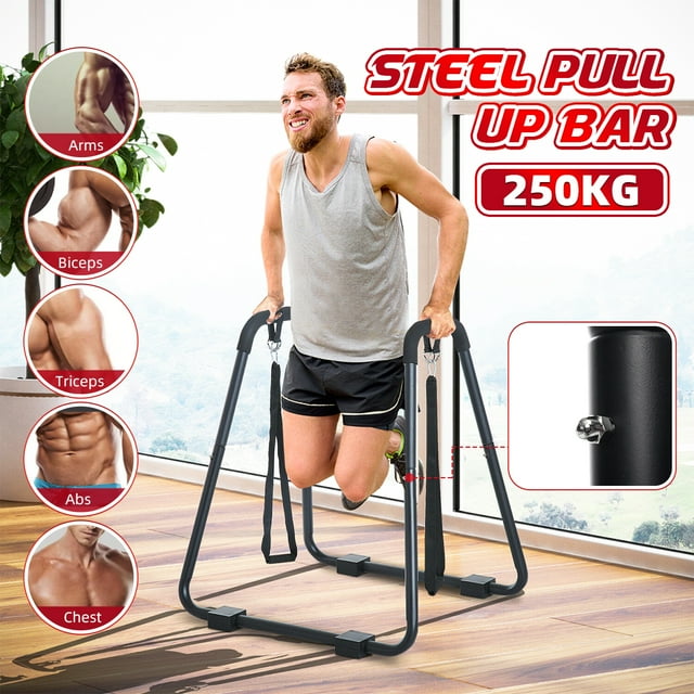 550Lbs Capacity Home Gym Dip Station,Non-Slip Dip Stand Bar Dipping Station Fitness Strength Training,Body Press Parallel Bar, Muscle,Arm, Shoulder,Chest,Back Strength Exercise