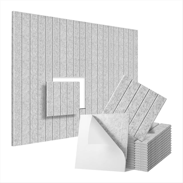 Paquete de 12 Paneles de Espuma A Prueba de Sonido de 12x12x0,4 Pulgadas, Paneles de Pared Acústicos Autoadhesivos, para Tratamiento Acústico Gris Plateado