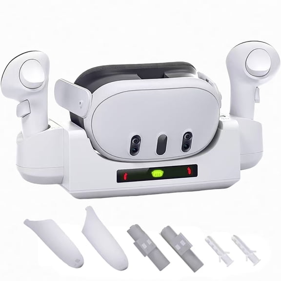 Wall‑Mount Charging Dock Station Compatible with Meta Quest 3 Headset Fast Charger Stand VR Gaming Accessory