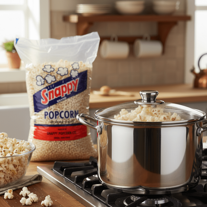 Snappy White Popcorn Kernels for Popping, Non-GMO Whole Grain, 12.5 lb Bulk Bag