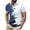 Navy, variant on VERUGU Workout Shirts for Men Summer Fashion Print Zipper Tops Lapel Casual Short Sleeve Sports Shirt Blouse Black M