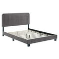 thumbnail image 3 of Modway Celine Channel Tufted Performance Velvet Full Platform Bed in Gray, 3 of 8