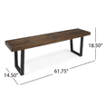 thumbnail image 4 of Tcbosik Outdoor Bench, 2-Person Garden Bench, Solid Wood Loveseat with Metal Legs for Porch, Park, Backyard, Easy Assembly, Brown & Black, 4 of 8