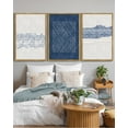 thumbnail image 5 of SHENIFY large 24x36in3pcs Natural Framed Blue Abstract Boho Wall Art Minimalist Mid-Century Modern Wall Decor Geometric Artwork Kitchen Dining Room, 5 of 5