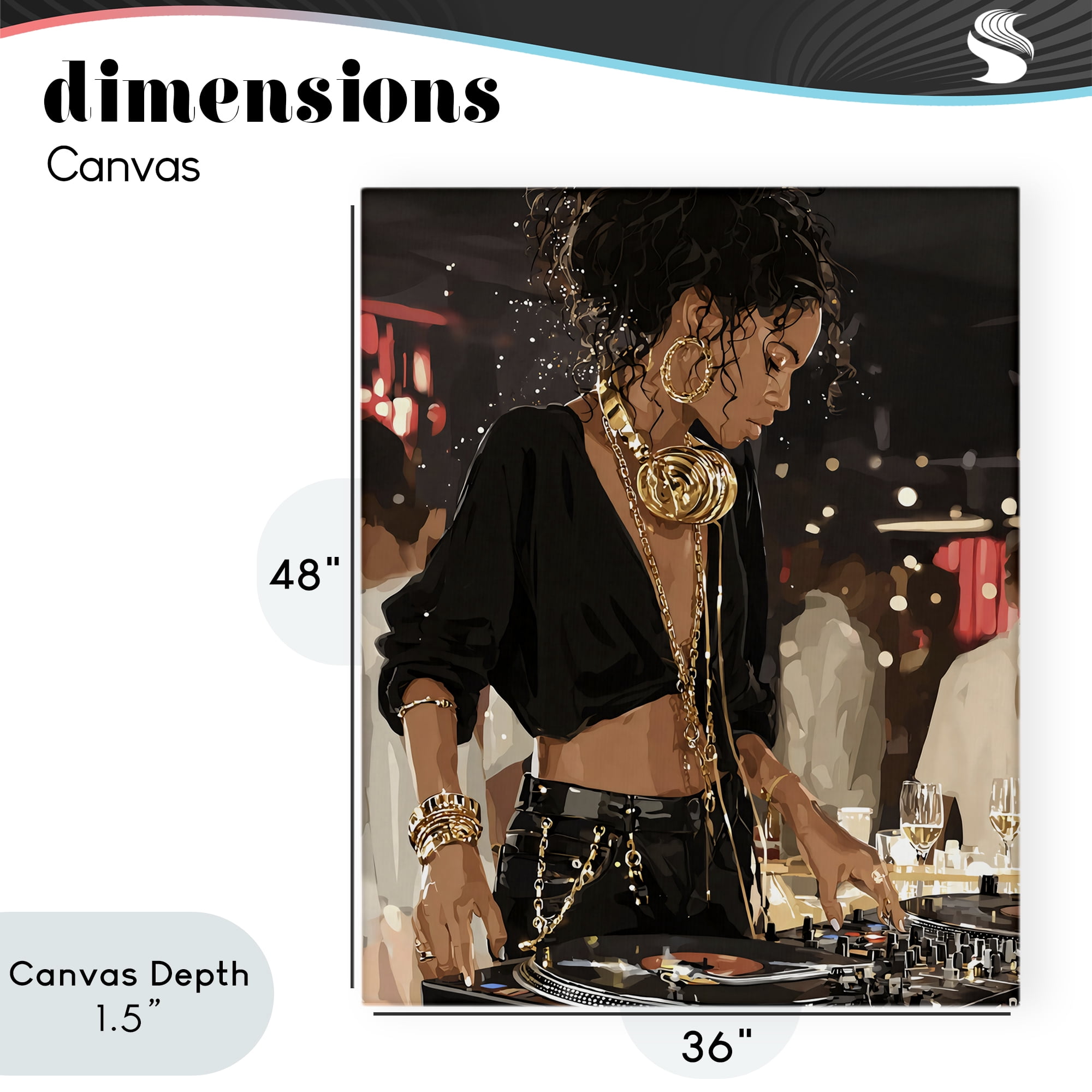 Stupell Industries Touches Of Gold DJ Canvas Wall Art, design by Franklyn Gregory
