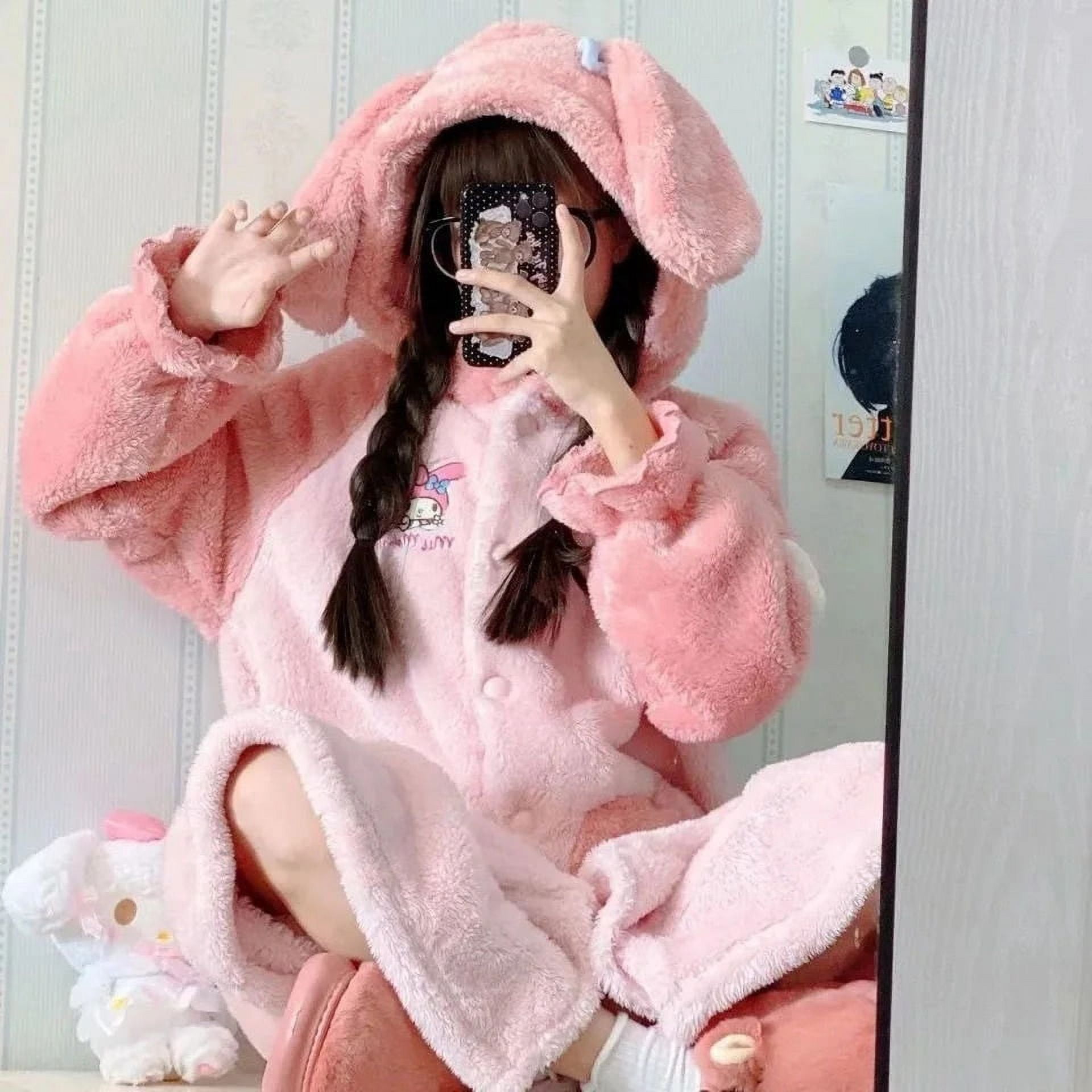 Pyjama Hello Kitty Fille Ado - Haut Manches Longues Et Pantalon Taille Élastique - Doux Et Chaud - Idée Cadeau Kawaii - 2