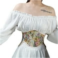 thumbnail image 2 of FAKKDUK Women's Spaghetti Straps Corset Satin Square Neck Vintage Boned Bustier Corsets for Women Corset Top Womens Renaissance Bustier Corset Lace Up Vintage Boned Dresses, Beige&L, 2 of 8