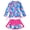 Blue Pink Hawaii, variant on Lanbubble Girls Swimsuit Rash Guard Set 2 Piece Long Sleeve Bathing Suit Swim Skirt with Shorts 5-6 Years