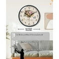 thumbnail image 6 of VOCOO Home Butterfly Print Wall Clock Glass Silent Classic Clock, 12 Inch Large Round Quartz Clock Battery Operated Non Ticking Easy to Read for Bedroom Living Room Kitchen Home Office, 6 of 6