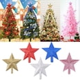 thumbnail image 2 of Estrella superior del árbol de Navidad, suministros de adorno de estrella de cinco puntas, superficie de polvo dorado brillante, 10/15/20CM, Año Nuevo y Navidad, 2 of 4
