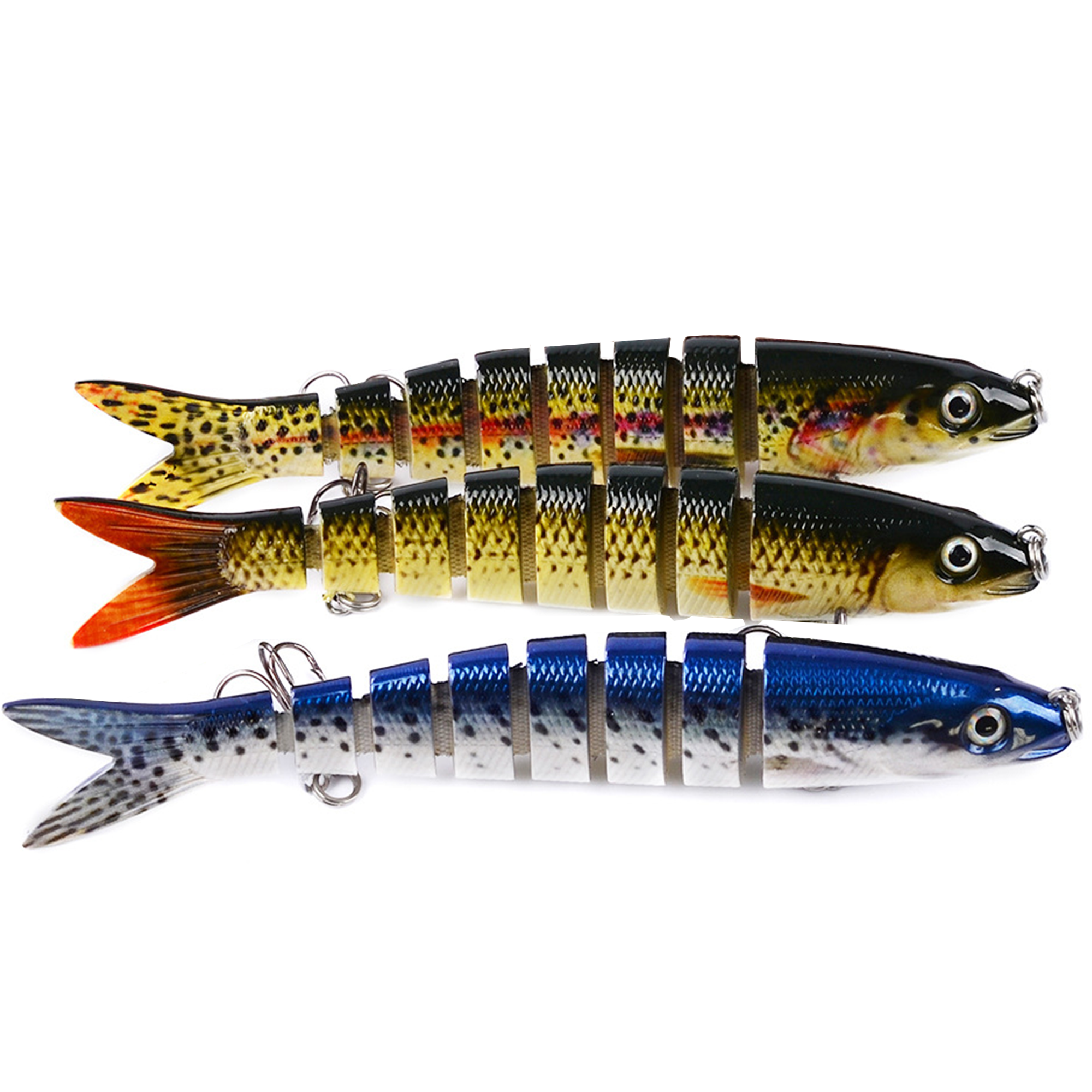 5 Pcs Fishing Lures for Bass Trout 8-Segments Jointed Swimbaits Slow  Sinking Bionic Swimming Lures 