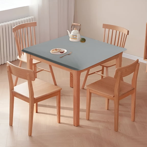 AUQ Square Fitted Tablecloth 34x34 Inch Elastic Table Cover-Small Stretch Card Folding Table Cloths Topper Cap for Kitchen Dining Picnic Patio Outdoor Party Tables