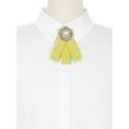 thumbnail image 4 of INSPIRE CHIC Pin de corbata de lazo de cinta preatado con rhinestones para mujeres Amarillo Talla Única, 4 of 4