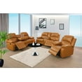 thumbnail image 6 of Pon Living Recliner Living Room Set, 3 PCS Sectional Sofa, Loveseat, Chair with Drop Down Table & Central Console for Living Room (Ginger, Bonded Leather), 6 of 6