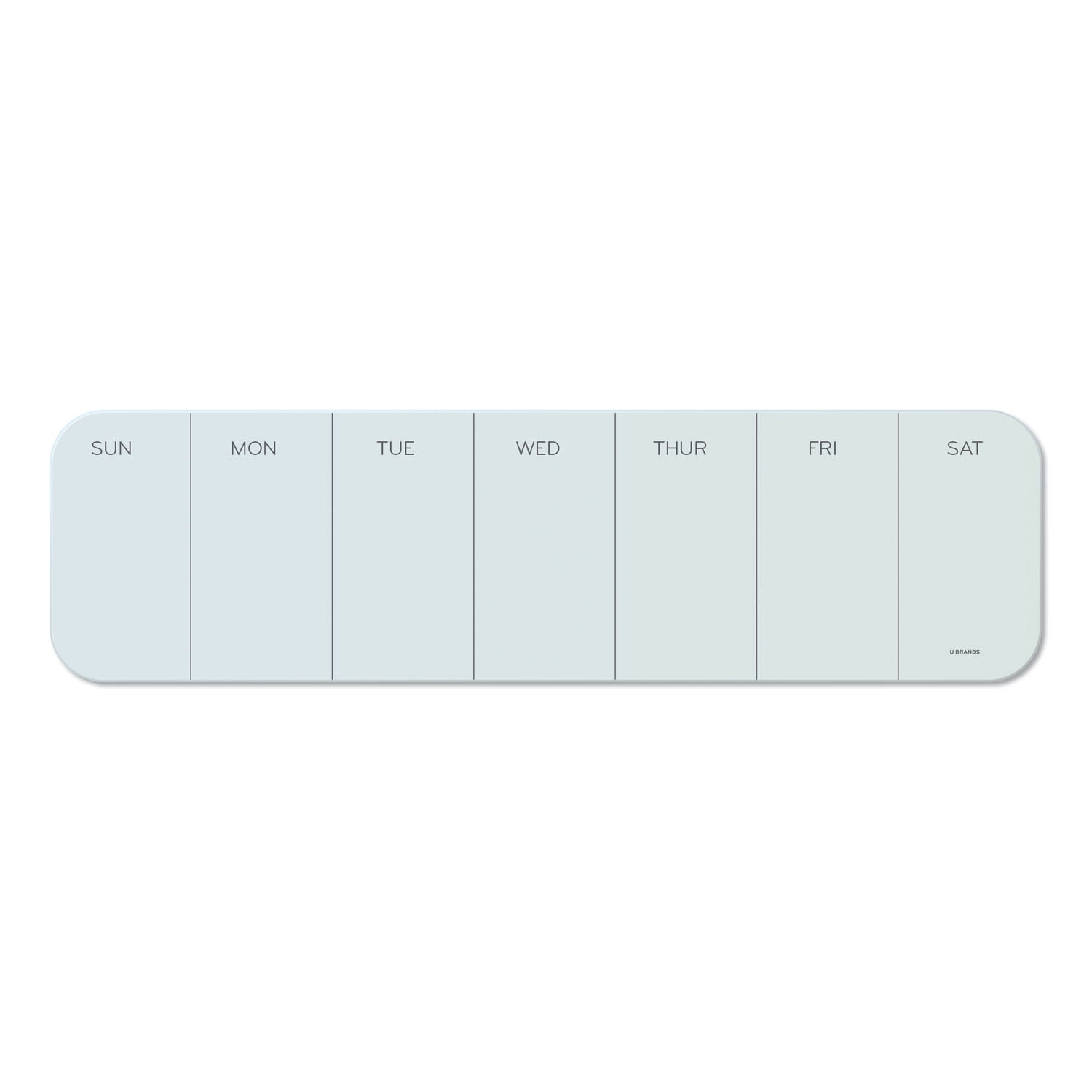 Cubicle Glass Dry Erase Undated One Week Calendar Board, 20 x 5.5, White