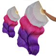 thumbnail image 6 of Handmade Silk Belly Dance Fan Dancing Long Hand Fan Rosy++, 6 of 8