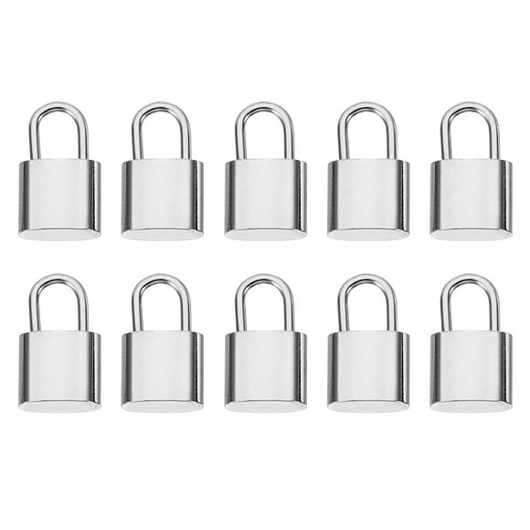 10Pcs Charm de candado, mini candado colgante para pulsera, colgante de acero 3D para hacer joyas, plateado