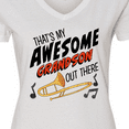 thumbnail image 4 of Inktastic That's My Awesome Grandson Out There with Trombone Women's V-Neck T-Shirt, 4 of 5