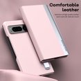 thumbnail image 6 of SaniMore for Google Pixel Fold Case, Hidden Bracket PU Leather Skin [Wear-resistant & Anti-scratch] Magnetic Closure Foding Shell Slim Fit Lightweight Shockproof Anti-drop Cover, Pink, 6 of 7