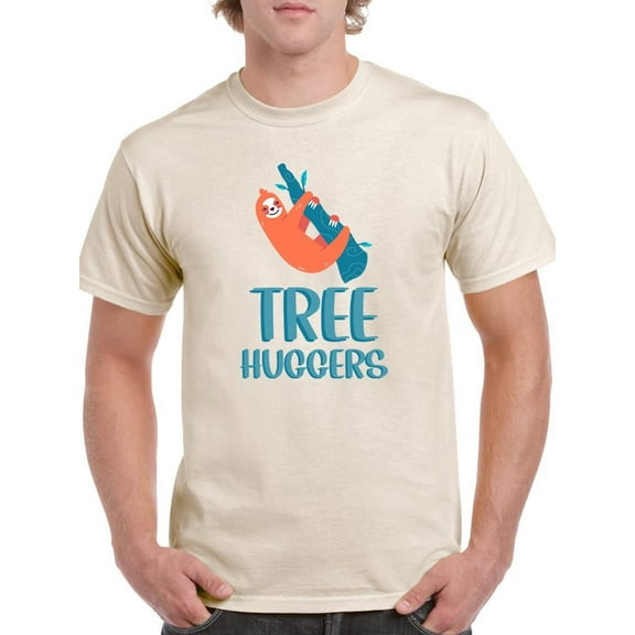 Tree Huggers. Cute Sloth T-Shirt Men -Smartprints Designs, Male Large