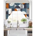 thumbnail image 2 of Contemporary Orange, Kitchen Curtains Swag Valance for Windows/Bathroom/Cafe, Middle Century Abstract Geomrtry Rod Pocket Drape Panel Swag Curtains Valance for Bedroom/Living Room 56"x36", 2 of 6