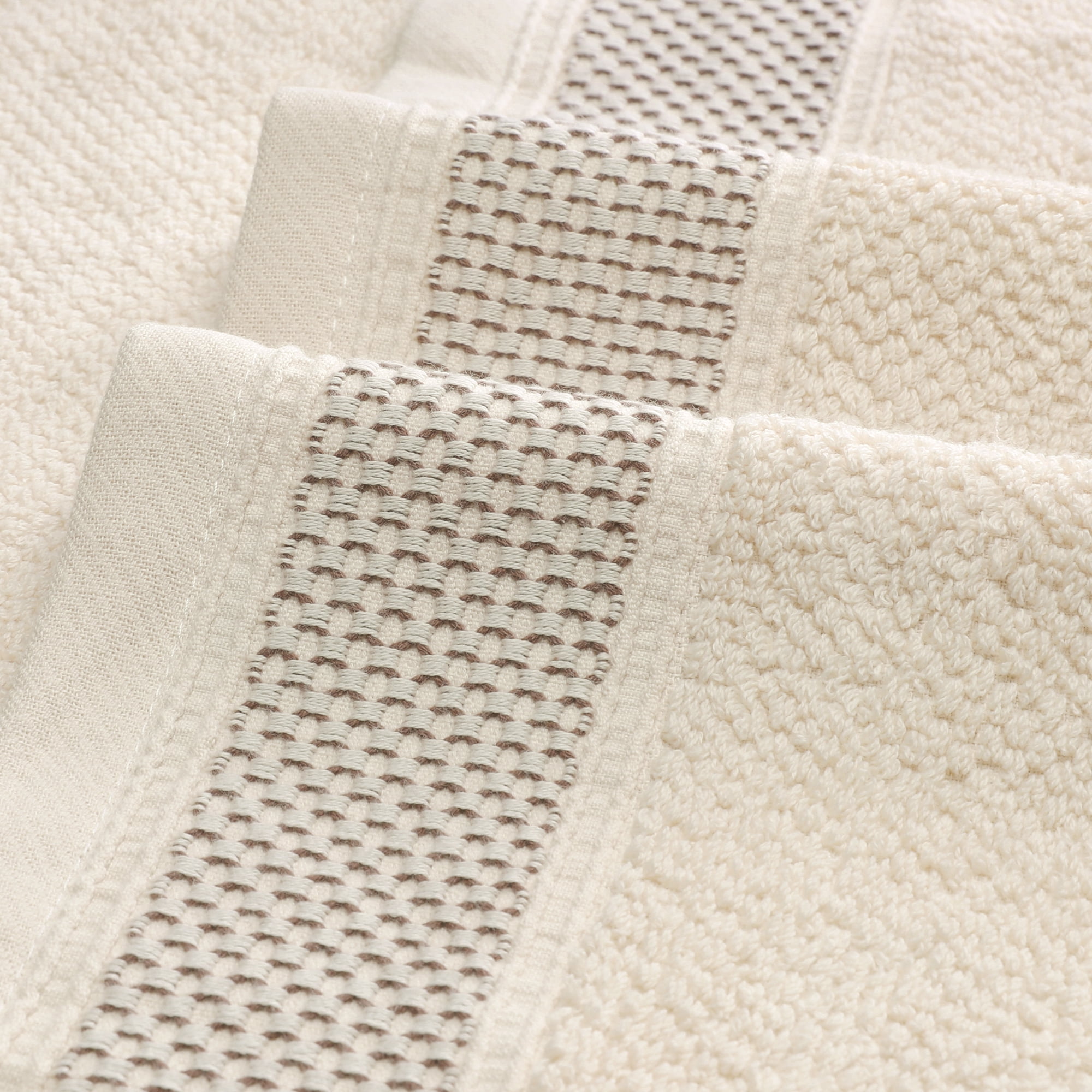 Unique Bargains 100% Cotton 2 Pack Solid Bath Towels Quick Dry and Absorbent Light Brown