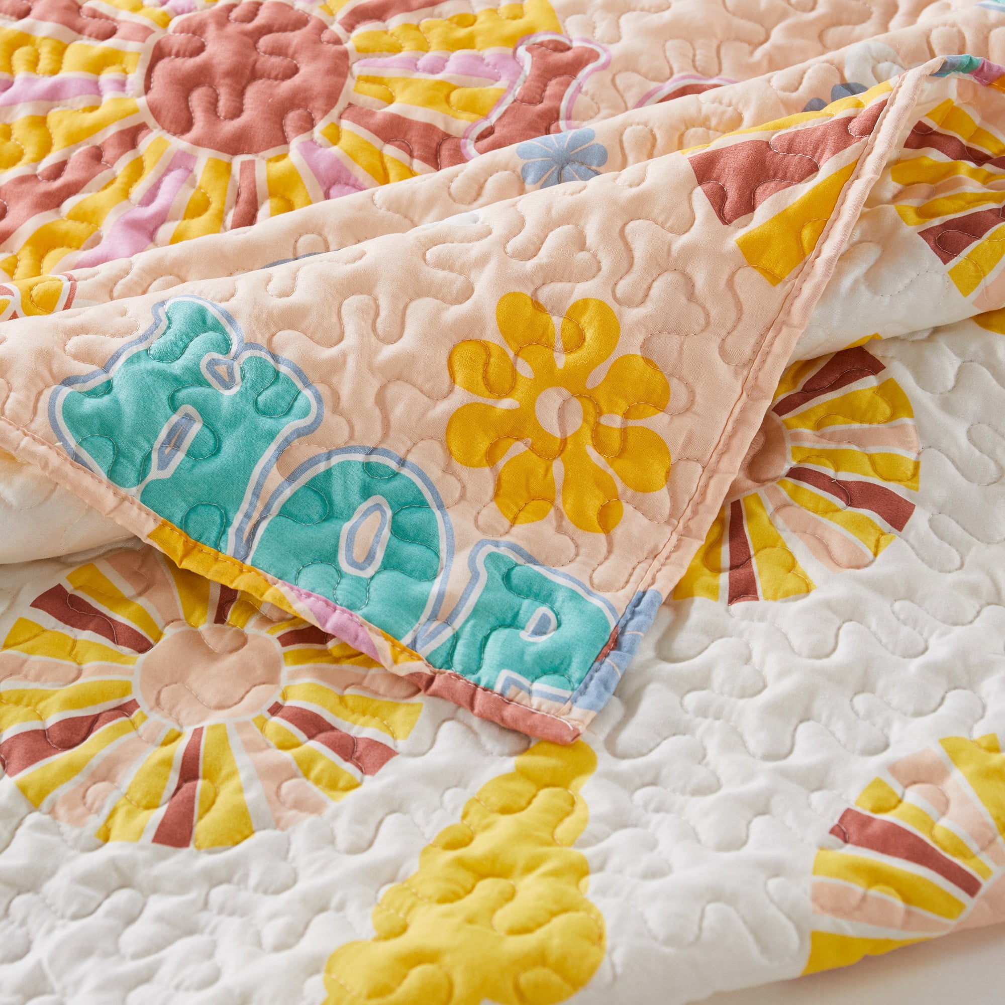 Greenland Home Fashions Cassidy Retro 1960s Reversible Quilt Set, 2-Piece Twin