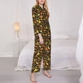 thumbnail image 3 of Rateoe Autumn Plants Maple Tree Vintage Pattern Womens Pajamas Set Long Sleeve Sleepwear Button Down Nightwear Soft Cotton Pj Lounge Sets-Medium, 3 of 7