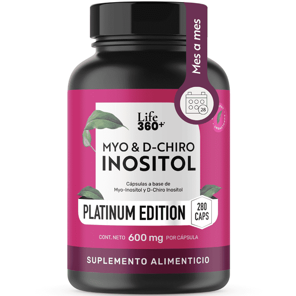 LIFE 360+ Myo & D-Chiro Inositol Suplementos Alimenticios 280 Cápsulas Inositol Elite