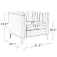 thumbnail image 7 of Accent Chair, Modern Upholstered Armchair Club Chair with Metal Legs and Thicken Armrest, Tufted Couch Single Sofa Chair with Soft Seat Cushion for Living Room, Bedroom, Ivory, 7 of 7