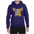 thumbnail image 3 of Dean Russo The Pig Animal Lover Unisex Graphic Hoodie Sweatshirt, Purple, Large, 3 of 6