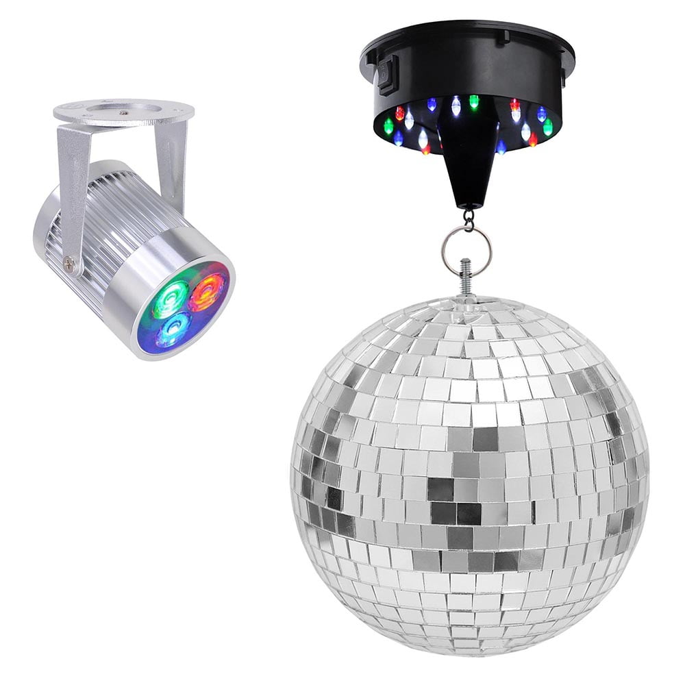 Heize best price Disco Ball 12 Mirror DJ Stage Party LED Light Rotating Motor 3W Spotlight Kit U.S. Stock 