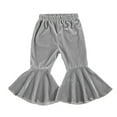 thumbnail image 2 of KYAIGUO Toddler Baby Girl Ruffle Leggings Pants Outfits Little Girls Cozy Bell Bottoms Trousers Leggings 6m-6y, 2 of 9